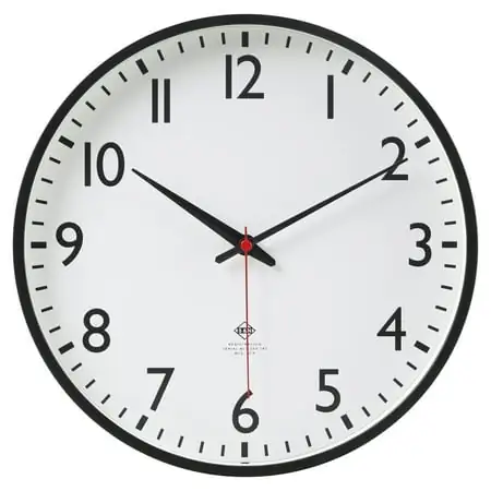 Mainstays 11.5 Indoor Round Black & White Schoolhouse Analog Wall Clock