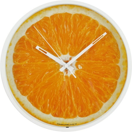 Mainstays 11.5 Round Indoor Photo Realistic Orange Fruit Analog Wall Clock with Quartz Movement