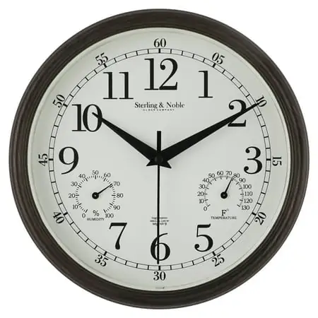 Mainstays 8.75 Indoor/Outdoor Antique Bronze Round Arabic Analog Wall Clock