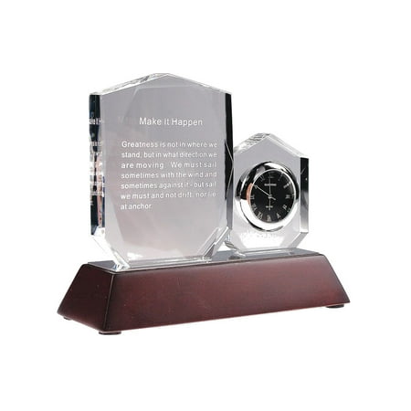 Make It Happen Crystal Inspiration and Desk Clock