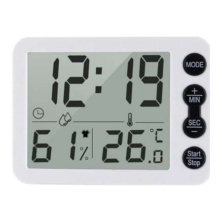 MANNYA Waterproof Digital Bathroom Shower Wall Clock Thermometer Humidity for Time Disp