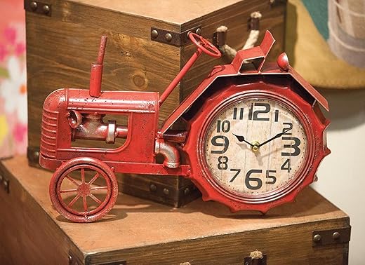 Manual Woodworkers Unisex Tractor Table Clock Red One Size