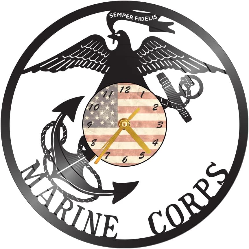 Marines Vinyl Record Clock