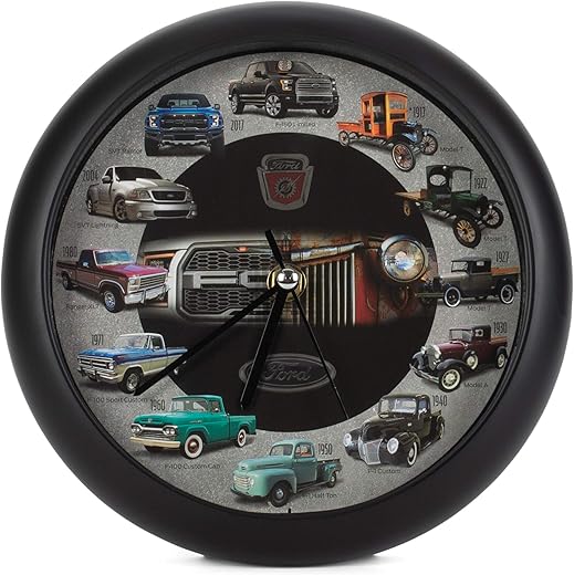 Mark Feldstein History of Ford Trucks Model T - F150 Sound Wall Clock, 8 Inch