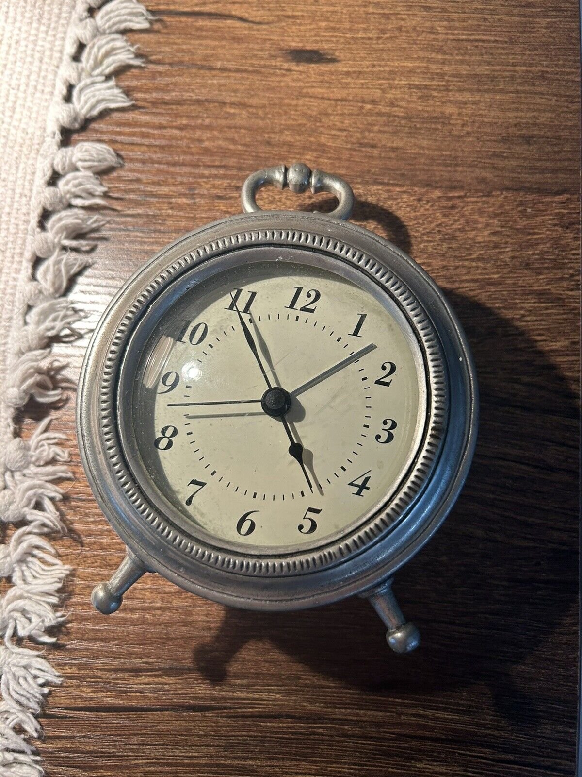 Match Pewter Italy Toscana Alarm Clock Desk Battery Operated Clock For Parts