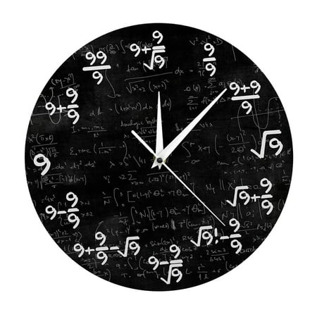 Math Clock 12 Mathematical Equations Wall Clock for Classroom