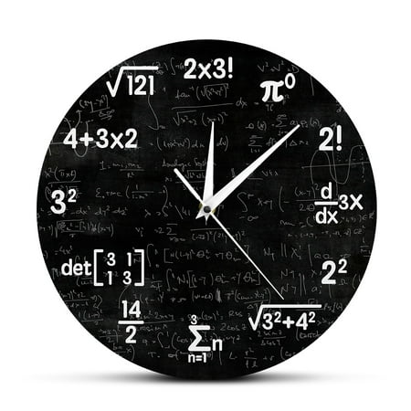 Math Equations and Notations Mathematics Chalkboard Geek Wall Clock Educational Gifts For Kids Teachers School Classroom Decor