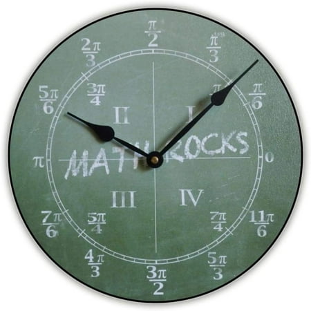 Math Wall Clock | Beautiful Color, Silent Mechanism, Made in USA