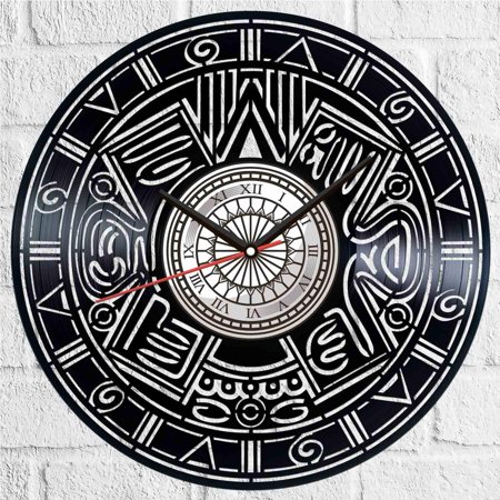 Mayan Calendar Vinyl Record Wall Clock Retro style Wall clock Silent Home Decor Unique Art Special Home Accessories Creative Personality Gift