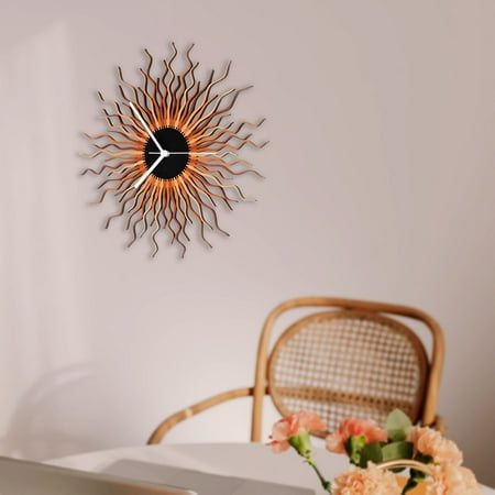 Medusa Copper - 23.5 in Oversized Analog Wall Clock, Vintage Chic Wall Clock, Modern Wall Decor in Shades of Copper & Gold