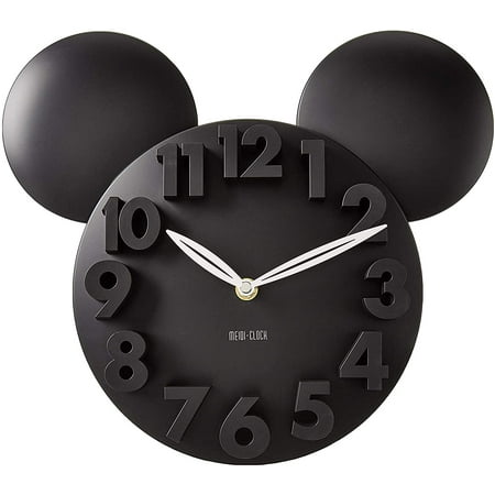 MEIDI CLOCK Modern Design Mickey Mouse Big Digit 3D Wall Clock Home Decor Decoration - Black One Size Black