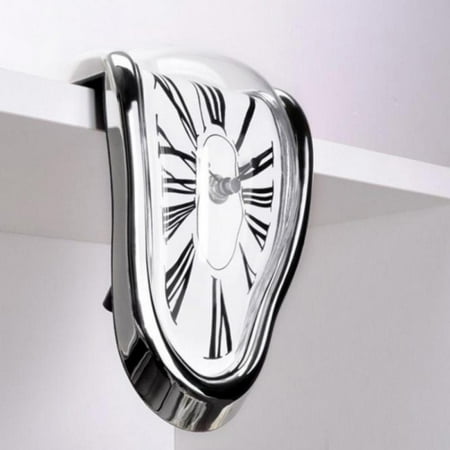 Melting Clock, Salvador Dali Watch Melted Clock, for Decorative Home Office Shelf Desk Table Funny Creative Gift (without Battery)