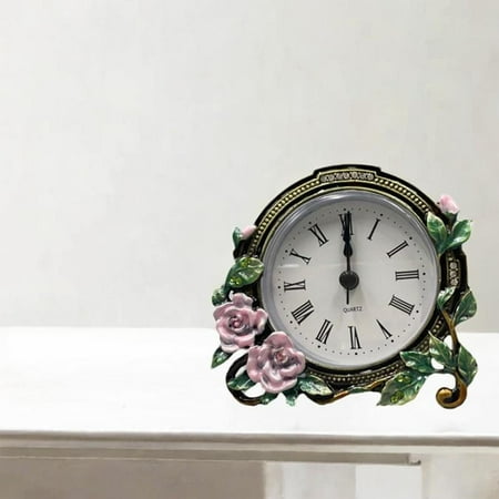 Menolana European Small Desk Clock Table Top Clock Beside Desk Clock Decoration Ornament Collectible for Living Room Home Study Family