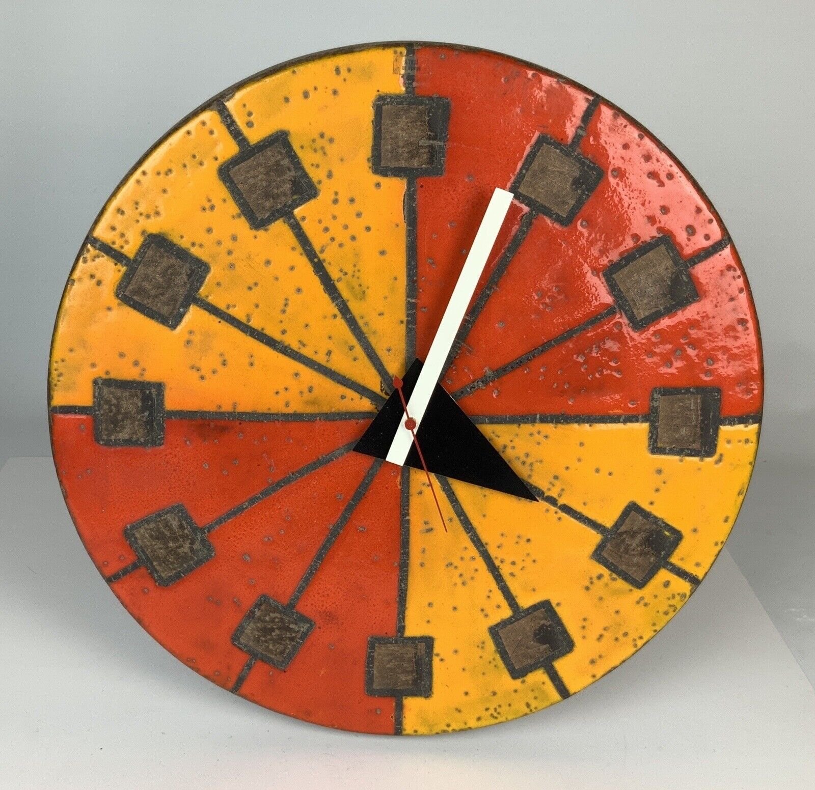 Meridian 1970s Aldo Londi Bitossi Ceramic Wall Clock