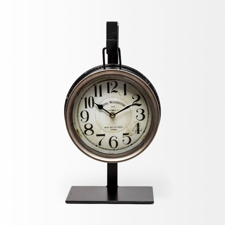 Metallic Brown Metal Hanging Desk/Table Clock