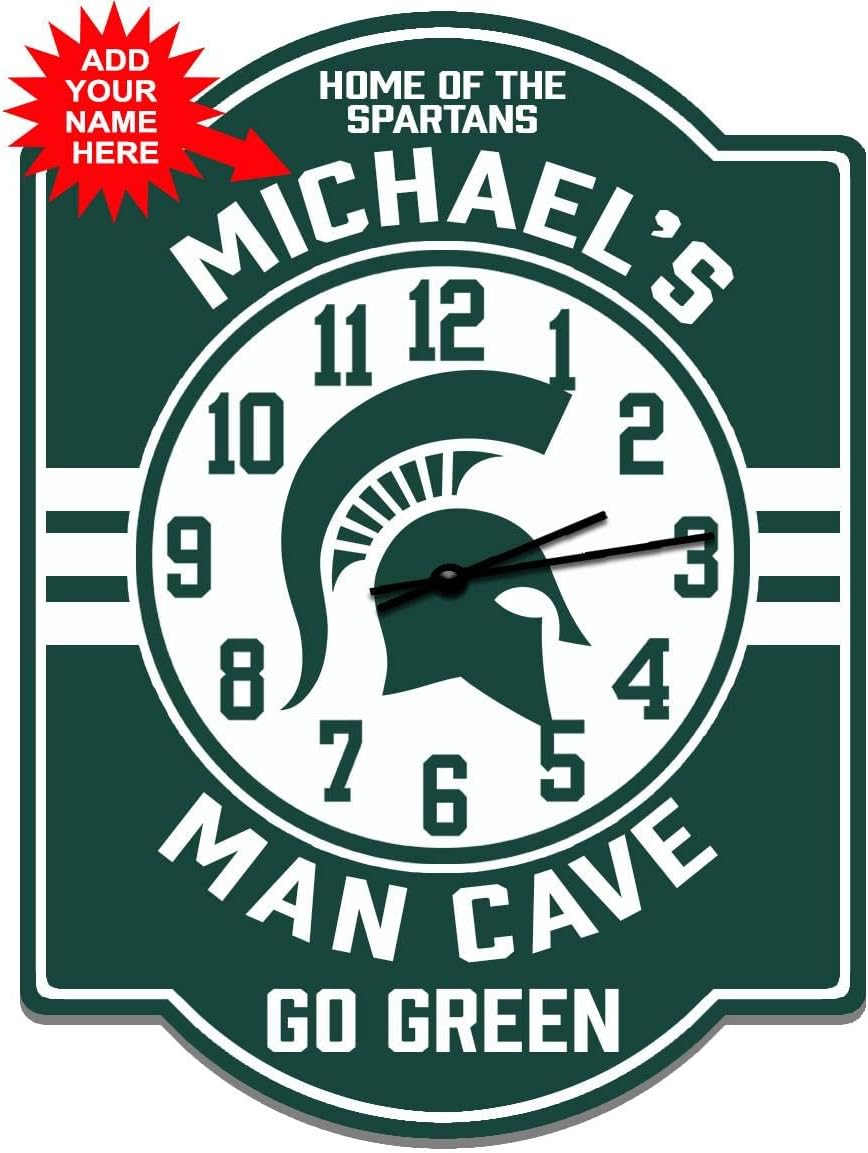 Michigan State Wall Clock, MSU Spartans Customized Wall Clock