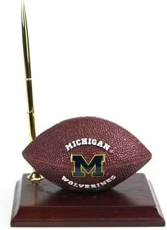 Michigan Wolverines Mascot Football Clock/Pen