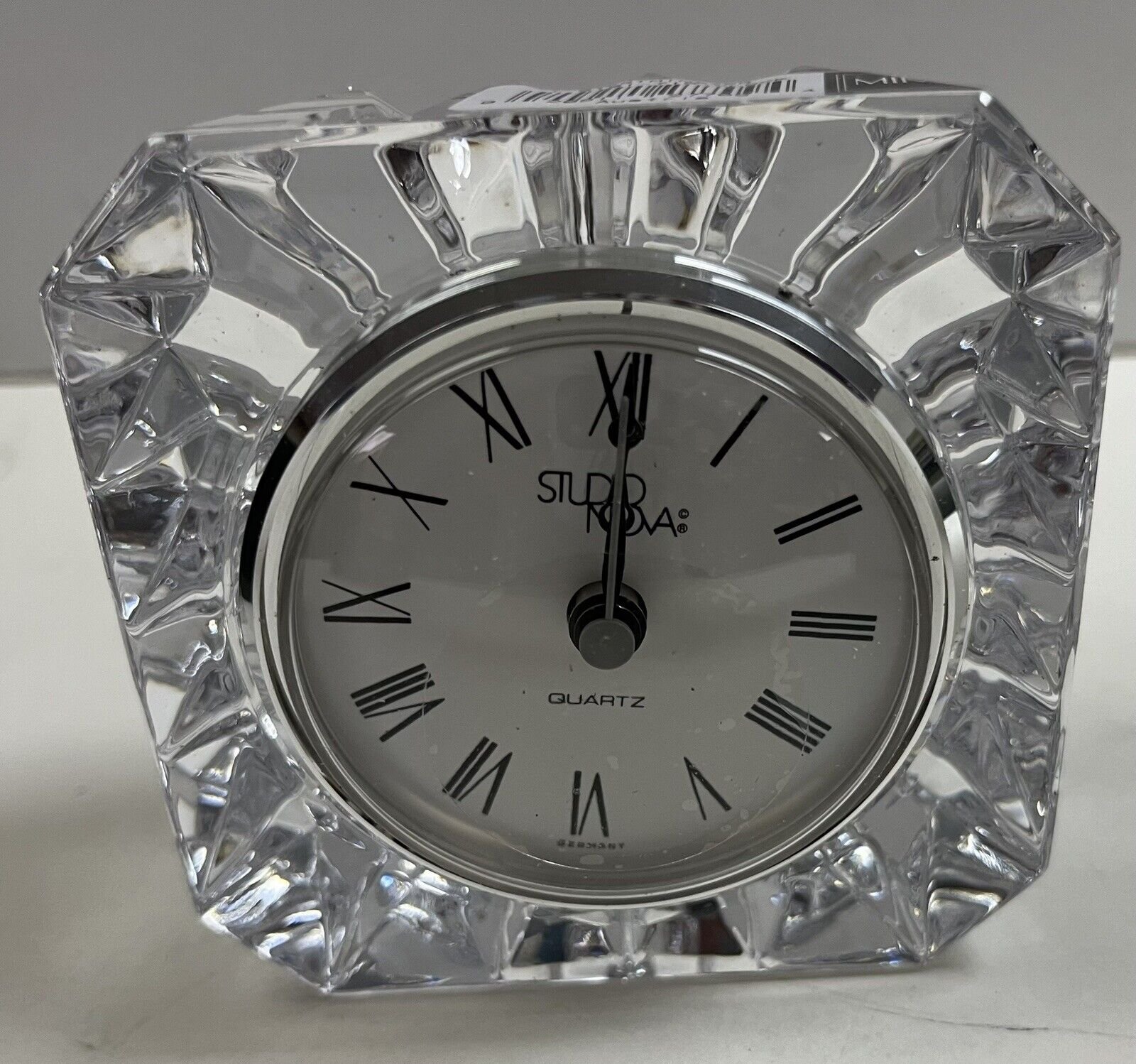 Mikasa Westminster Square Mantel Quartz Clock Lead Crystal Austria T8101/715