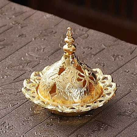 Mini Arabian Incense Burner, Portable Metal Incense Burner, Middle East Eid Ramadan Party Incense Burner Eid al-Fitr Creative Gold Tower Incense Burner T5L9