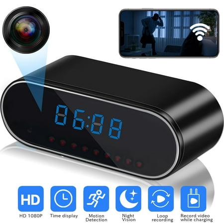 Mini Camera Clock Full HD 1080P Wireless Wifi Control IR Night Vision View DVR Camcorder Home Surveillance Monitor Video