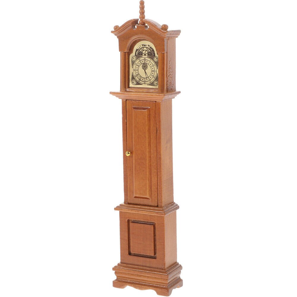 Mini Floor Clock Miniature Grandfather Dollhouse Vintage Decor Clocks Decorate