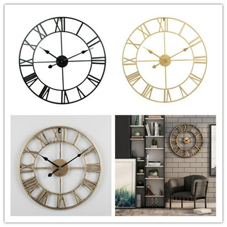 Minimalist Home Decor 3d Retro Rustic Wall Clock Wrought Iron Decorate Number Clocks Vintage House Decorations for Chic