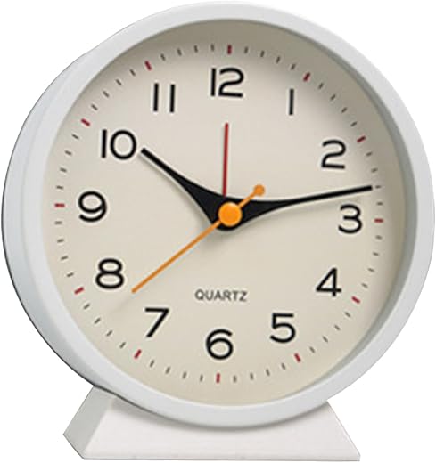 Minimalists Tabletop Clock With Light Quiet Movement Snooze Function Accurate Timekeeping Compatible For Bedroom Study Small Analogues Contemporary Alarm Clock Cool Mintalarm Clock Snooze Alarm Clock