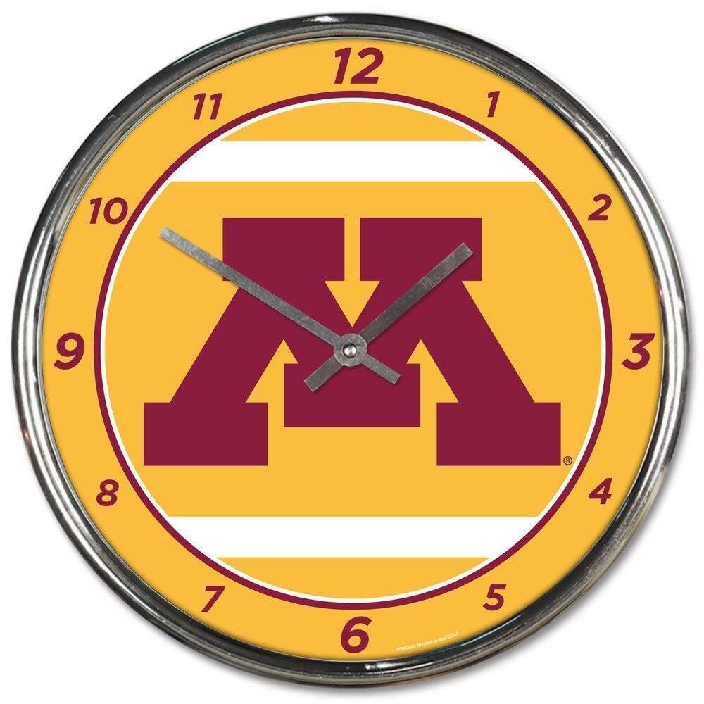 Minnesota Golden Gophers Chrome Round Wall Clock [NEW] Sign Banner Office Time