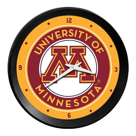 Minnesota Golden Gophers: Ribbed Frame Wall Clock