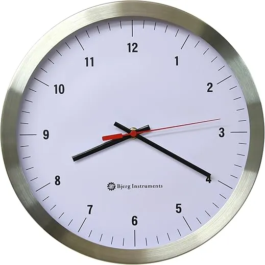 Modern 12 Stainless Silent Wall Clock White Face with Non Ticking Quiet and Accurate Movement