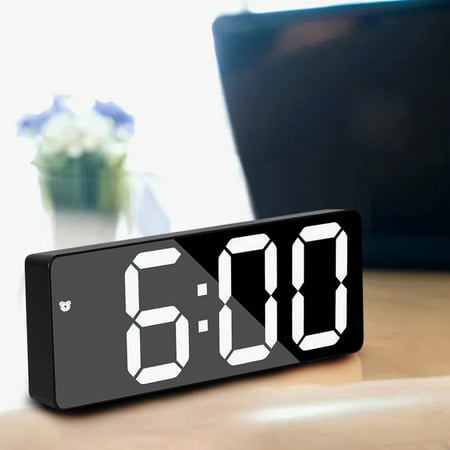 Modern Clock Flip Clock Led Clock Digital Alarm Clock Digital Battery Powered Travel Clocks Non Ticking With Snooze Temperature Date Time Brightness Adjustable For Kids Adults