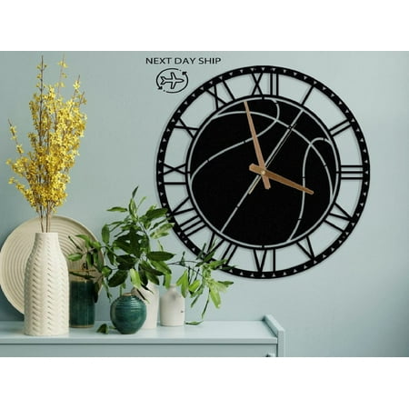 Modern Clocks - Oversized Wall Clock - Minimalist Wall Clock - Silent Large Wall Clock With Numbers - Farmhouse Wall Clock - Wooden Clock