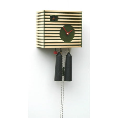 Modern cuckoo clock Bauhaus Design, green, 8 day