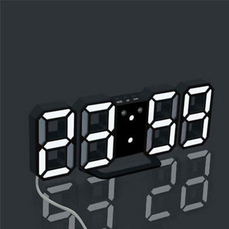 Modern Digital LED Table Desk Night Wall Clock Alarm Watch 24 or 12 Hour Display