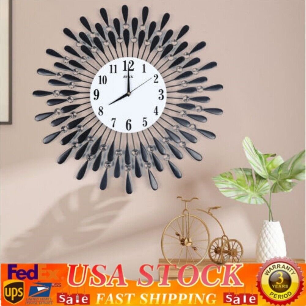 Modern Large Living Room Wall Clock 3d Luxury Style Metal Clocks Home Art Decor