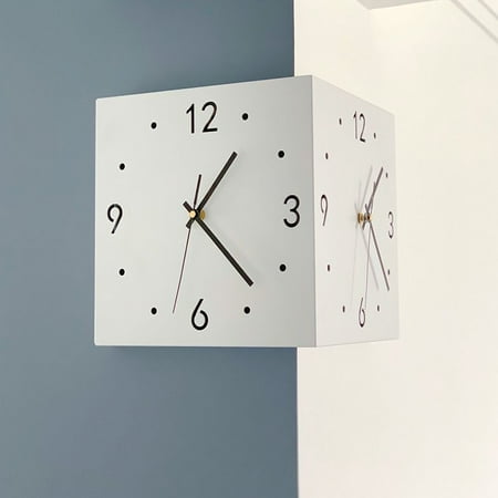 Modern Minimalist Creative Corner Double-Sided Wall Clock Two-Side Clock Wall Clock Living Room Mute 2023 Internet Celebrity Corner Clock