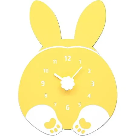 Modern Minimalist Silent Wall Clock Funny Animal Collection (Rabbit Butt)