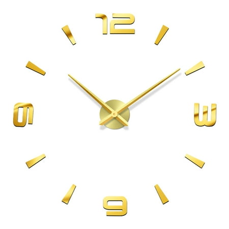 Modern Wall Clock Golden Digital Table Large Size Personality