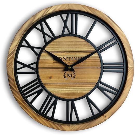 Montoire 16 Inch Wall Clock - Farmhouse Wall Clock Large - Large Wall Clocks for Living Room Decor - Wall Clocks Battery Operated 16 Inches or Larger - Big Wall Clock Decorative Roman Numerals