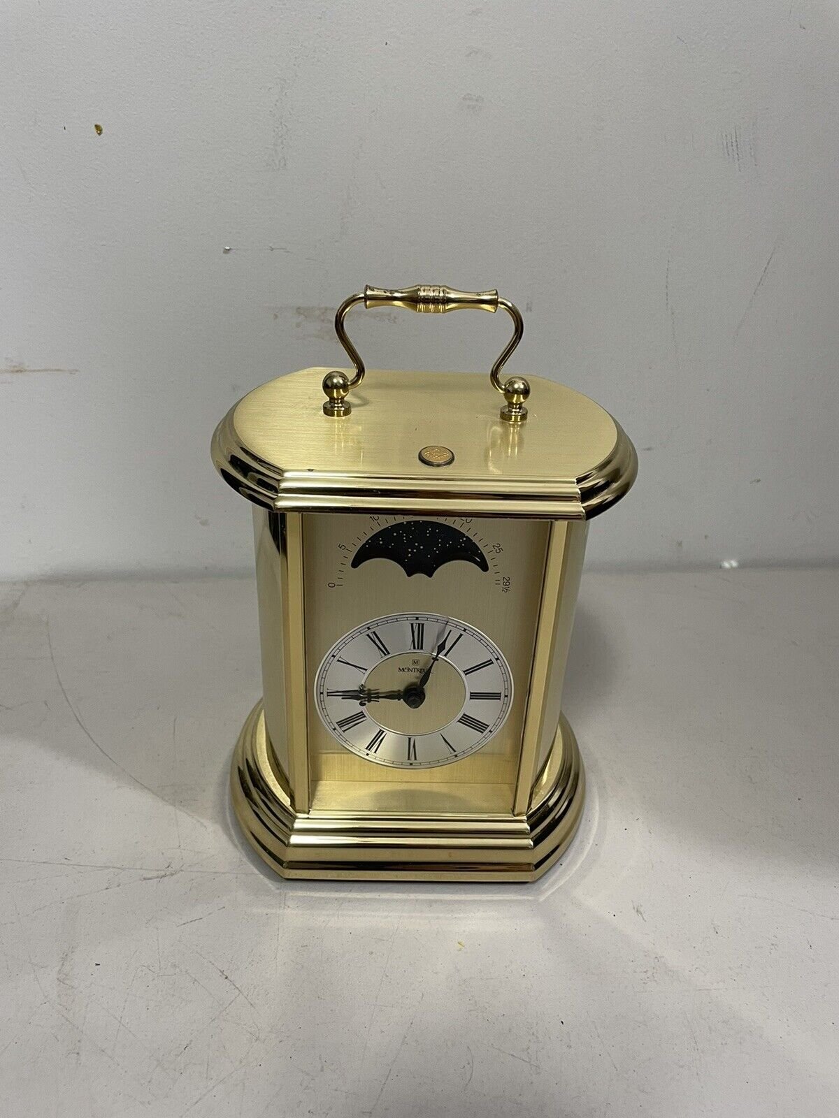 Montreux Moon Phase Mantel Clock Quartz Hermle 2100 Movement Germany Works