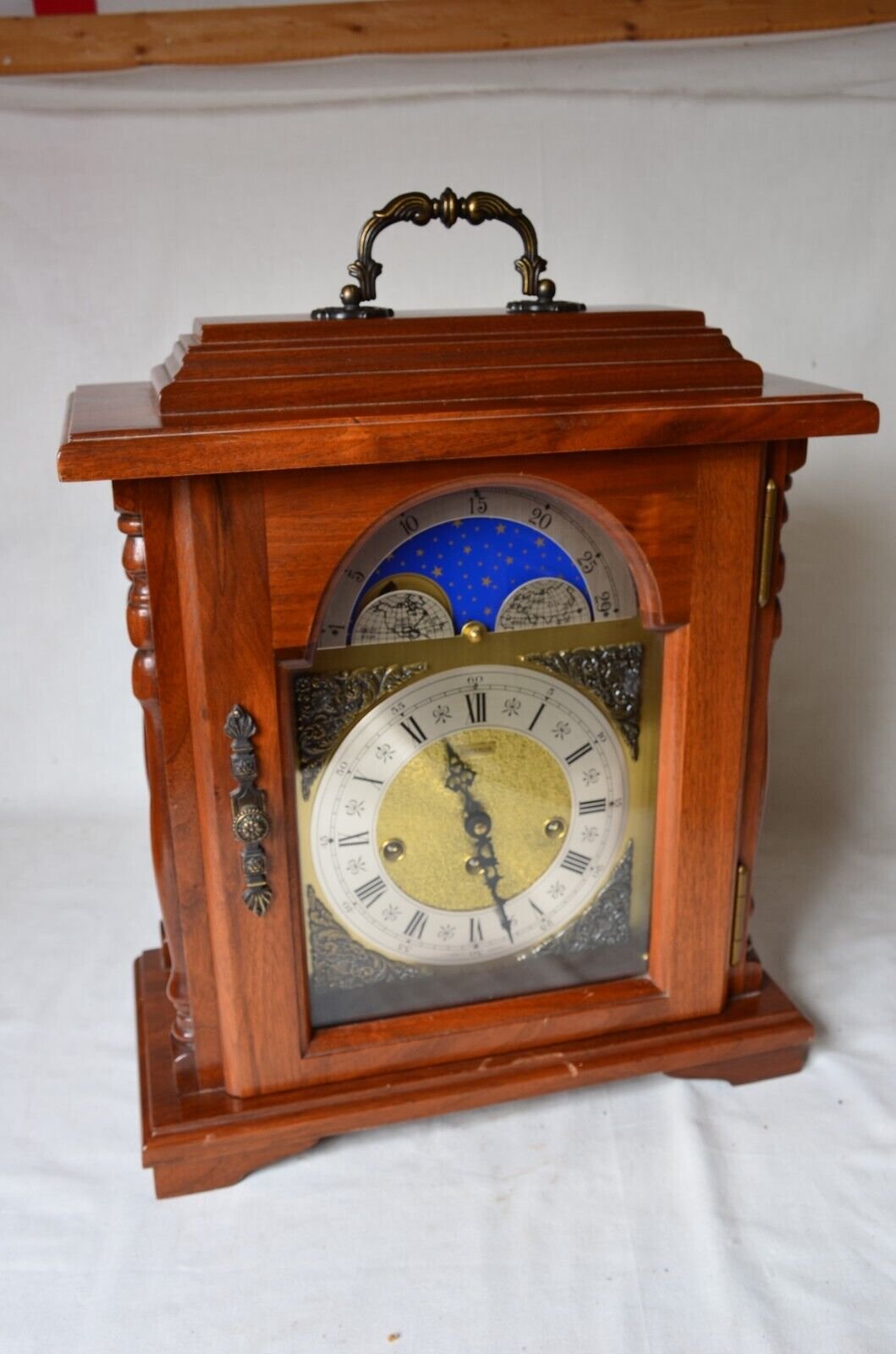 Moon Phase Emperor oak/walnut mantel clock