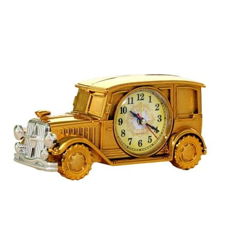 Mosey Alarm Clock Retro Big Numbers Digital Pointer Time Display Plastic Vintage Car Shape Desktop Antique Clock Home Decor for Bedroom