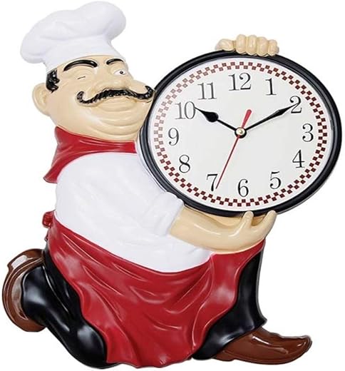 Muellery Chef Decorative Wall Mounted Clock for Kitchen Dinning Hall Restaurant Café TPCA54336-P