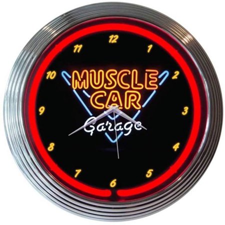 MUSCLE CAR GARAGE NEON CLOCK – 8MSCLE