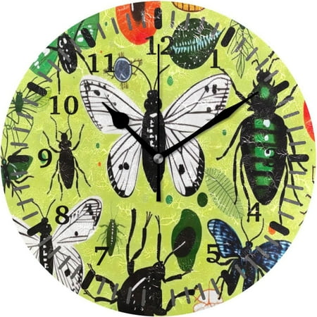 Myst Design Wildlife Silent Non-Ticking Wall Clock,10 Inch Battery Operated Round Easy to Read Modern Wall Clock for Kitchen Bedroom Living Room