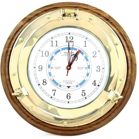 Nagina International Beautiful Navy Style Time Tide Clock | Nautical Brass Decor Gift