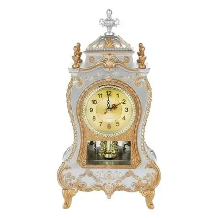 Naturalour Elegant Decorative Vintage Clock,Modern Mantel with Swinging Pendulum Shelf, Tabletop, Desk