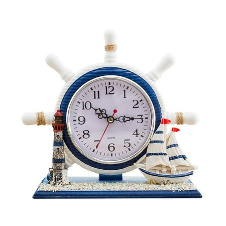 Nautical Style Clock Ocean Ornaments Clocks Desk Night Stand Decor for Nightstand