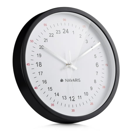 Navaris 11.8 Analog Quartz Wall Clock with Silent Movement, Battery Operated, Contemporary