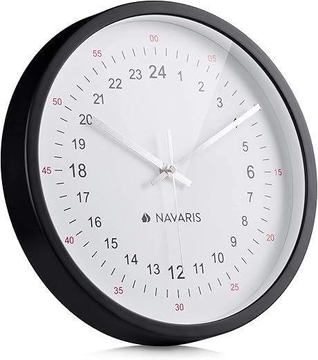 Navaris 24 Hour Wall Clock - 11.8